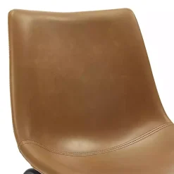 Kirklands Home Bar Stools & Counter Height Stools|Whiskey Faux Leather Bar Stools, Set of 2 Brown