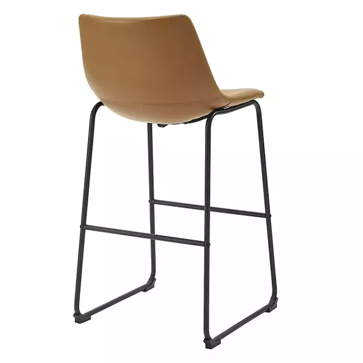 Kirklands Home Bar Stools & Counter Height Stools|Whiskey Faux Leather Bar Stools, Set of 2 Brown
