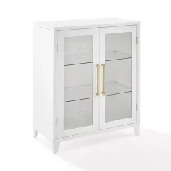 Kirklands Home Cabinets & Sideboards|& Gold Glass Door Storage Cabinet White
