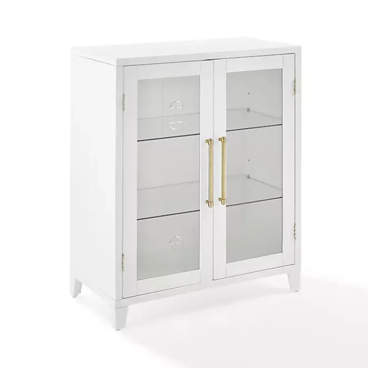 Kirklands Home Cabinets & Sideboards|& Gold Glass Door Storage Cabinet White