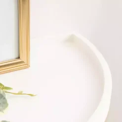 Kirklands Home Accent & End Tables|& Gold Half Moon Dorrah Accent Table White