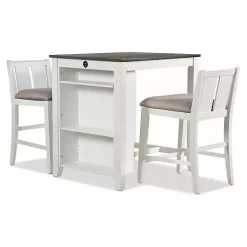 Kirklands Home Dining Tables|& Gray Wood Kayla Counter Height 3-pc. Set White