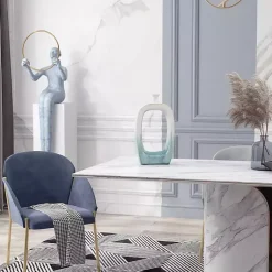 Clearance White & Turquoise Ceramic Cut-Out Vase, 18 in. Vases