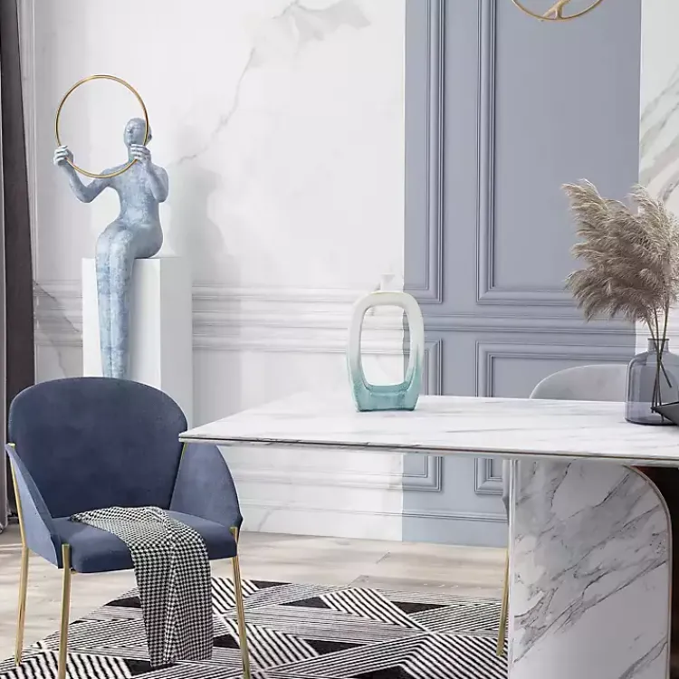 Best White & Turquoise Ceramic Cut-Out Vase, 14 in. Vases