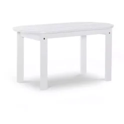 Kirklands Home Outdoor Tables|Acacia Wood Oval Adirondack Coffee Table White