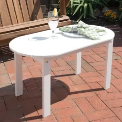Kirklands Home Outdoor Tables|Acacia Wood Oval Adirondack Coffee Table White