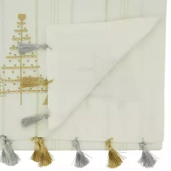 Online White and Gold Christmas Tree Table Runner Christmas Dining & Entertaining