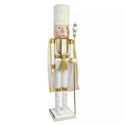 White and Gold King Nutcracker Christmas Decorations