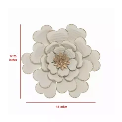 Kirklands Home Wall Plaques|and Gold Metal Flower Large Wall Plaque White