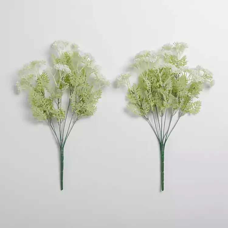 White and Green Gypso Bushes, Set of 2 Stems & Bouquets