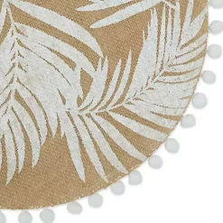 Kirklands Home Table Linens|White and Natural Fern Round Placemats, Set of 6