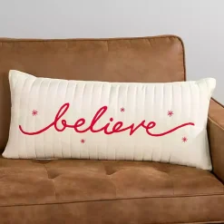 and Red Believe Lumbar Pillow Pillows