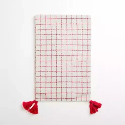 Sale White and Red Windowpane Table Runner, 108 in. Christmas Dining & Entertaining