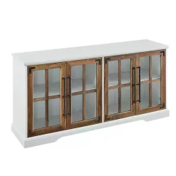 Kirklands Home Tv Stands & Media Consoles|and Rustic Oak Glass Door TV Stand White