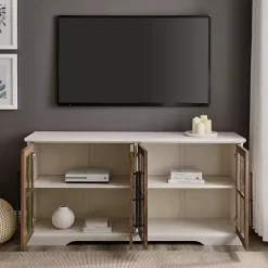 Kirklands Home Tv Stands & Media Consoles|and Rustic Oak Glass Door TV Stand White