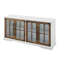 Kirklands Home Tv Stands & Media Consoles|and Rustic Oak Glass Door TV Stand White