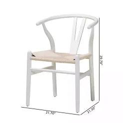 Kirklands Home Dining Chairs|and Tan Wishbone Dining Chairs, Set of 2 White