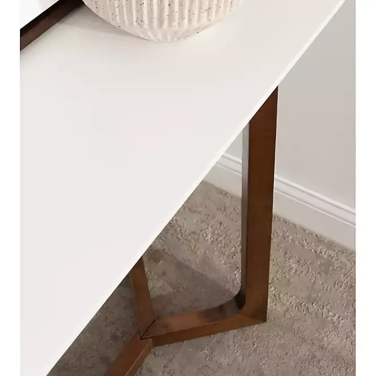 Kirklands Home Console Tables|and Walnut Olivia Console Table White