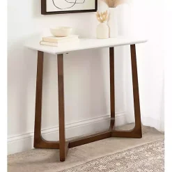 Kirklands Home Console Tables|and Walnut Olivia Console Table White