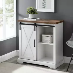 Kirklands Home Cabinets & Sideboards|Barn Door Cabinet White