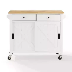 Kirklands Home Kitchen Islands & Bar Carts|Barn Door Kitchen Cart White