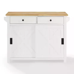 Kirklands Home Kitchen Islands & Bar Carts|Barn Door Kitchen Cart White