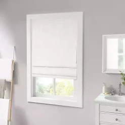 Kirklands Home Curtains & Drapes|Basketweave Cordless Roman Shade, 27 in. White