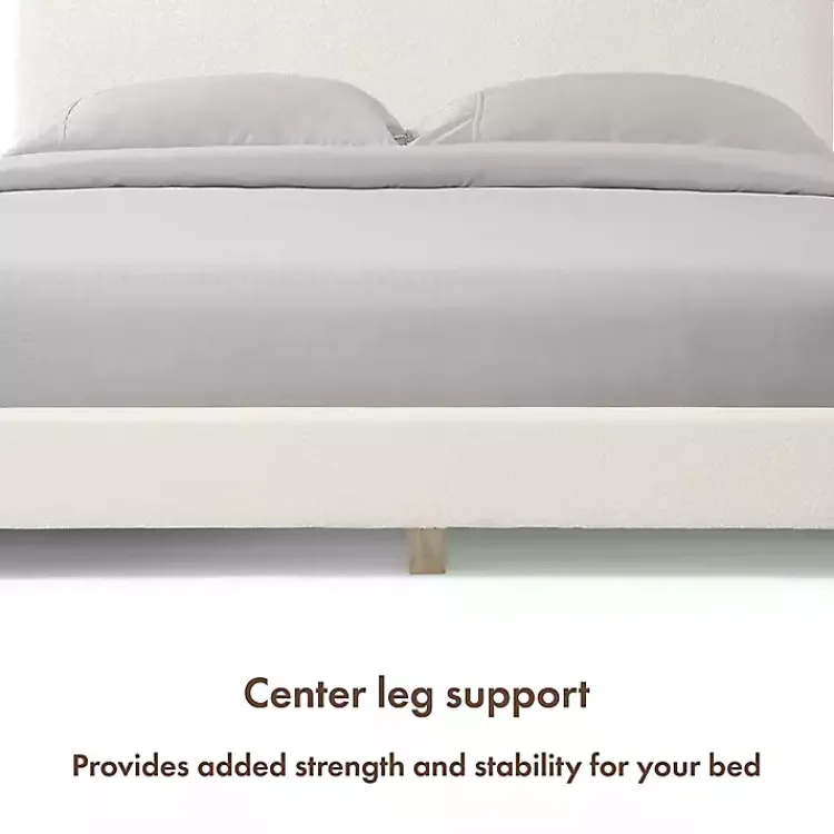 Kirklands Home Beds & Headboards|Boucle Karson Queen Platform Bed White