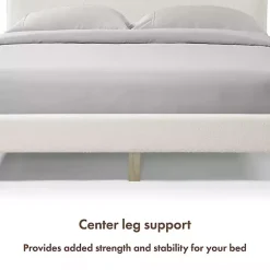 Kirklands Home Beds & Headboards|Boucle Upholstered Sara Queen Bed White