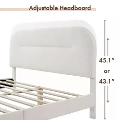 Kirklands Home Beds & Headboards|Boucle Upholstered Sara Queen Bed White
