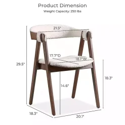 Kirklands Home Dining Chairs|Boucle Wood Penny Dining Chairs, Set of 2 White