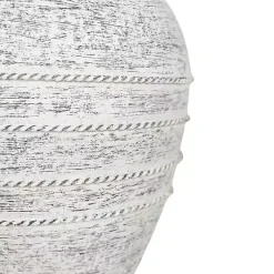 White Braided Stripe Metal Vase Vases