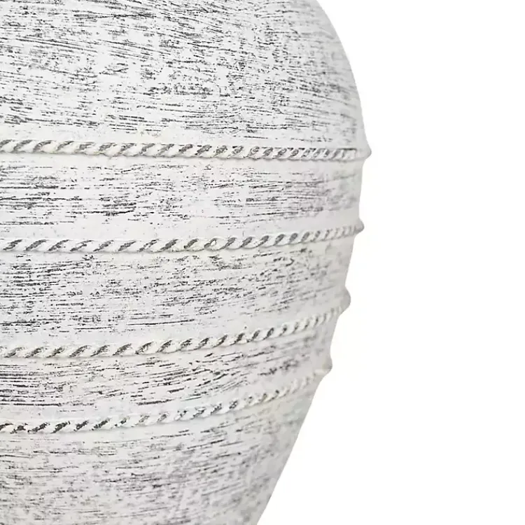 White Braided Stripe Metal Vase Vases