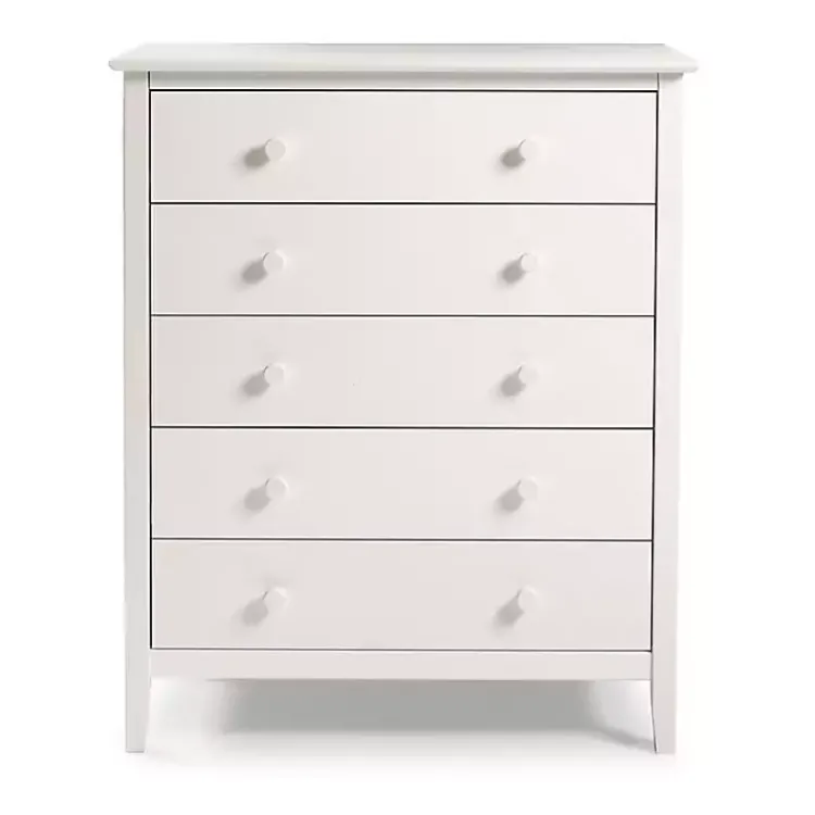 Kirklands Home Dressers & Chests|Brazilian Pine Wood 5-Drawer Chest White