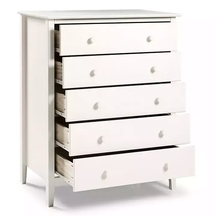 Kirklands Home Dressers & Chests|Brazilian Pine Wood 5-Drawer Chest White