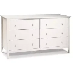 Kirklands Home Dressers & Chests|Brazilian Pine Wood 6-Drawer Dresser White