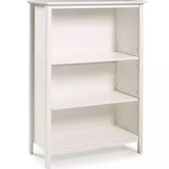 Kirklands Home Bookshelves|Brazilian Pine Wood 3-Tier Bookshelf White