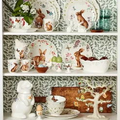 Kirklands Home Serving & Entertaining|White Butterfly Meadow Porcelain Bread Basket