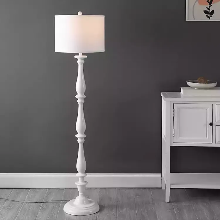 Kirklands Home Floor Lamps|Candlestick Bessie Floor Lamp White