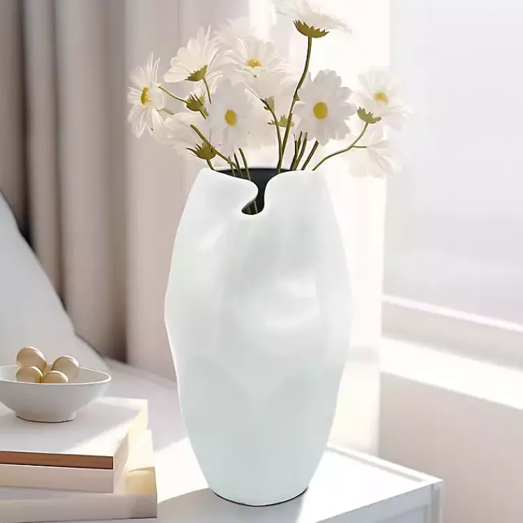 Ceramic Abstract Vase, 14 in. Vases