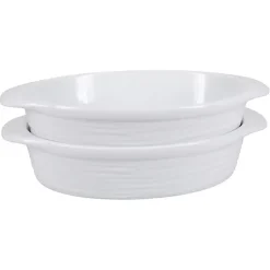 Kirklands Home Bakeware & Cookware|Ceramic Au Gratin Dishes, Set of 2 White
