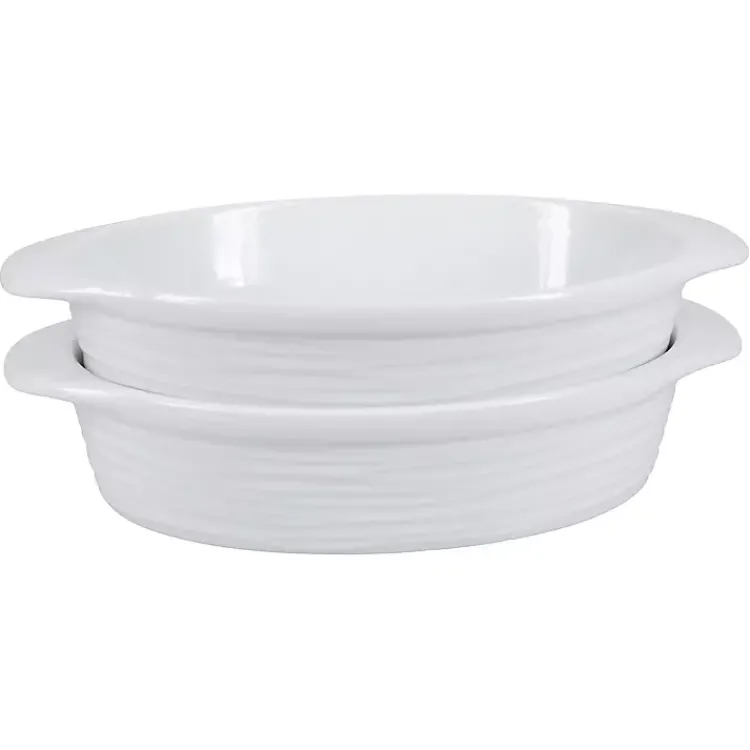 Kirklands Home Bakeware & Cookware|Ceramic Au Gratin Dishes, Set of 2 White