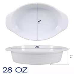Kirklands Home Bakeware & Cookware|Ceramic Au Gratin Dishes, Set of 2 White