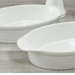 Kirklands Home Bakeware & Cookware|Ceramic Au Gratin Dishes, Set of 2 White