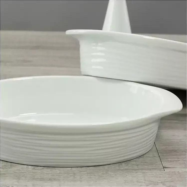 Kirklands Home Bakeware & Cookware|Ceramic Au Gratin Dishes, Set of 2 White