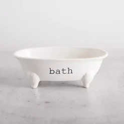 Kirklands Home Bathroom Accessories|Ceramic Bathtub Dish White