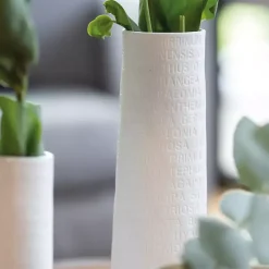 Best Ceramic Flower Names Embossed Vase, 12 in. Vases