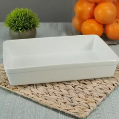 Kirklands Home Bakeware & Cookware|Ceramic Rectangular Baker White