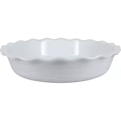 Kirklands Home Bakeware & Cookware|Ceramic Scalloped Pie Dish White