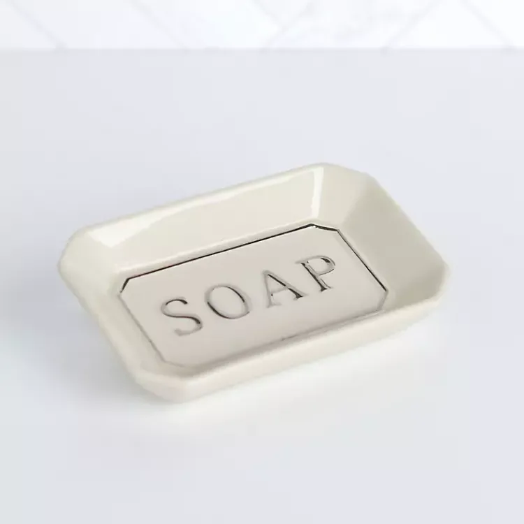 Kirklands Home Bathroom Accessories|Ceramic Soap Dish White